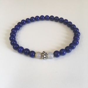 Stunning Lapis Lazuli and Fire Opal Bracelet.